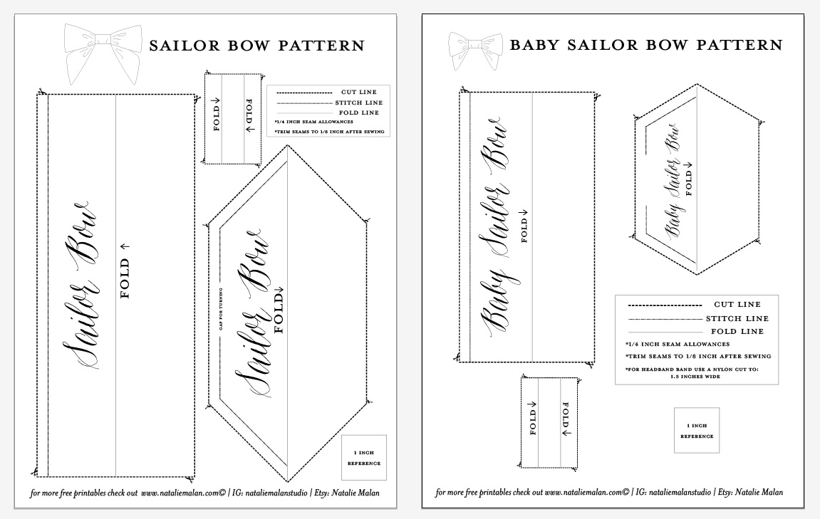 DIY Sailor Bow Tutorial and Free Pattern Natalie Malan