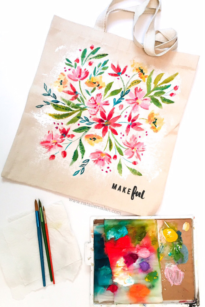 DIY Floral Makeful Tote Bag - Natalie Malan