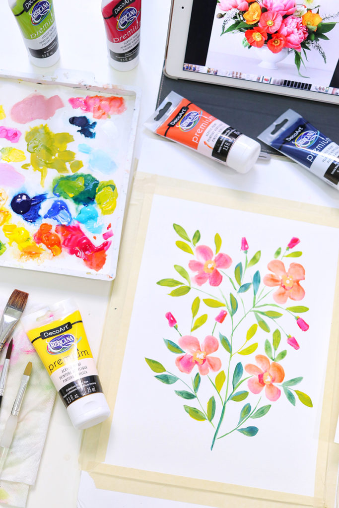 DIY Acrylic Flower Painting Tutorial - Natalie Malan